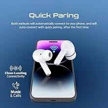 سماعات Promate ProPods لاسلكية بالكامل داخل الأذن مع ANC وBluetooth 5.3 وميكروفون، تشغيل 25 ساعة، أبيض - Thumbnail 11
