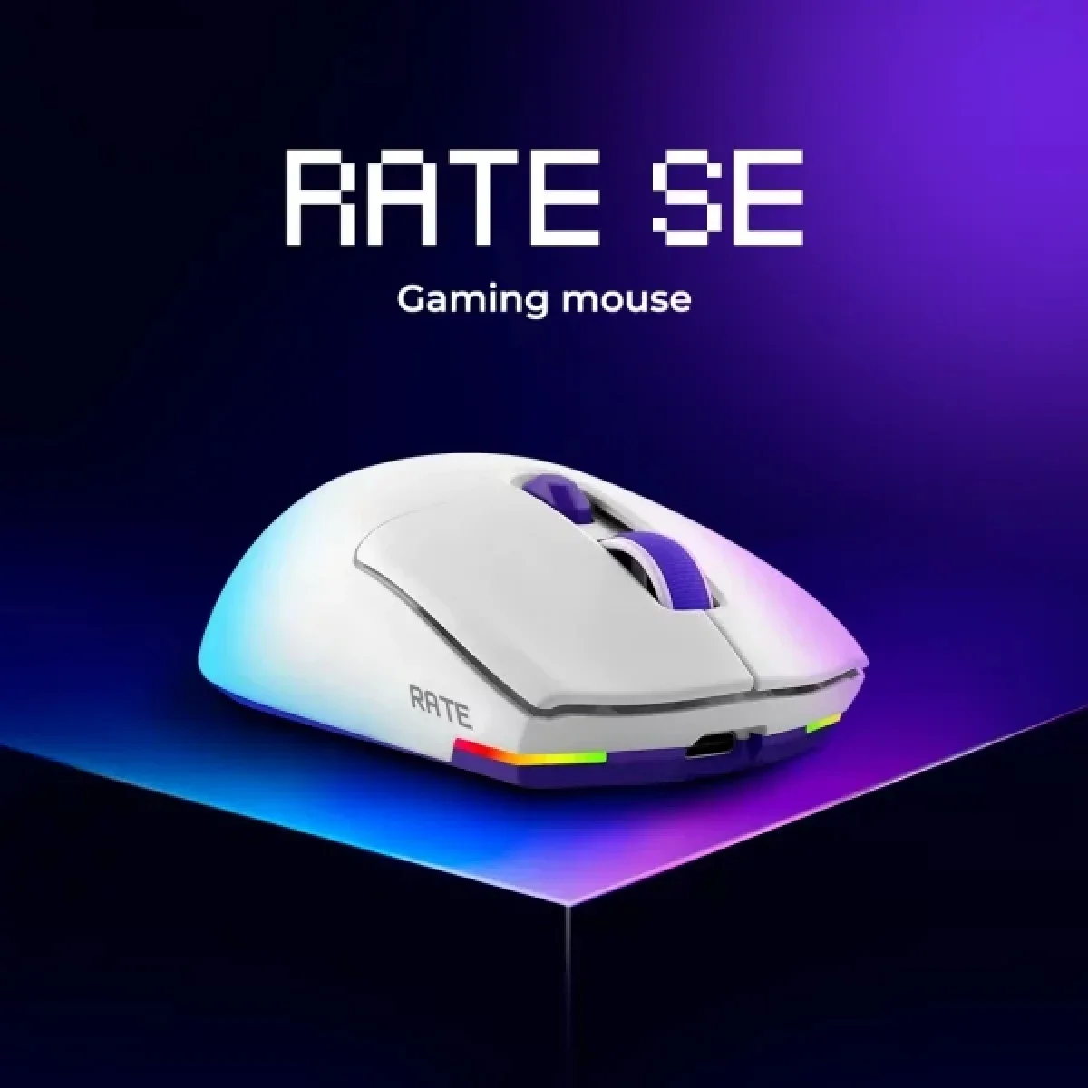 Proove Rate Special Edition Tri-Mode Wireless Gaming Mouse 12000 DPI White/Purple CMRTWRS03002 - Thumbnail 8