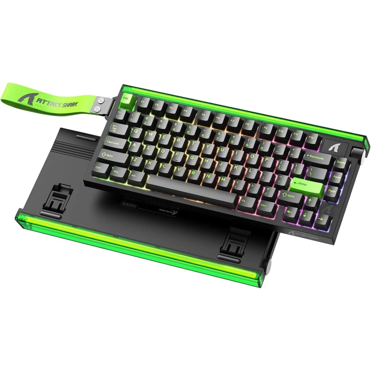ATTACK SHARK R85 HE Wired 75% Hall Effect RGB Gaming Keyboard, Green