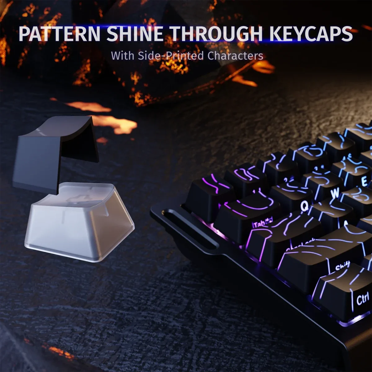 كيبورد ألعاب ATTACK SHARK X68 HE مغناطيسي سلكي 65% Black Contours - Image 9