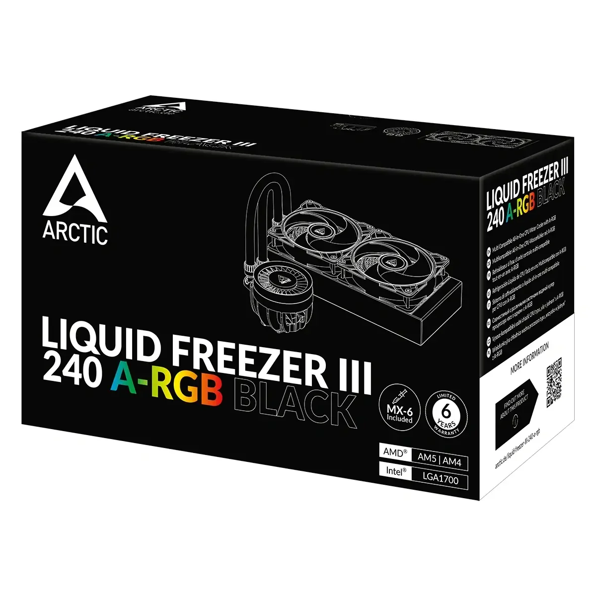 ARCTIC Liquid Freezer III 240 A-RGB All-in-One CPU Liquid Cooler Black - Thumbnail 4