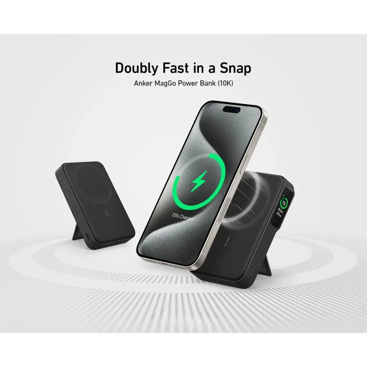 Anker MagGo 10000mAh Magnetic Power Bank 15W USB-C with Smart Display - Black - Thumbnail 5