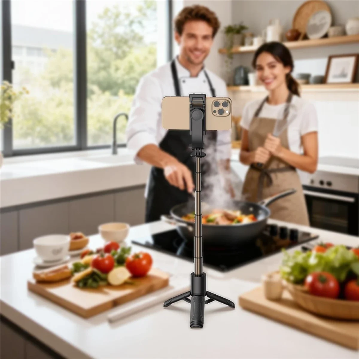ACEFAST E43 Selfie Stick Tripod with Bluetooth Remote Control - Black - Thumbnail 8