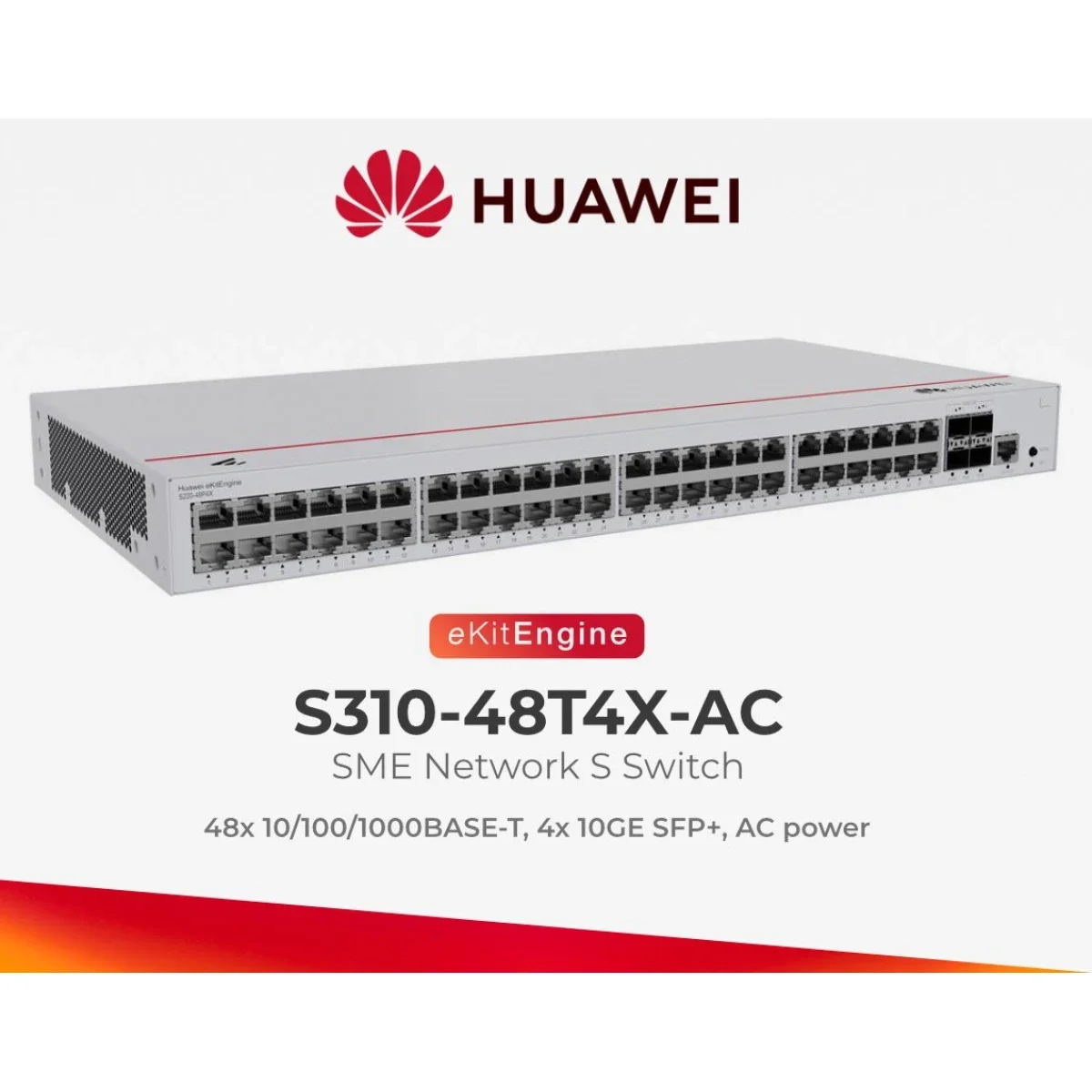 سويتش شبكات HUAWEI eKit S310-48T4X مُدار L2+ بـ 48 منفذ جيجابت و4 منافذ SFP+ 10G