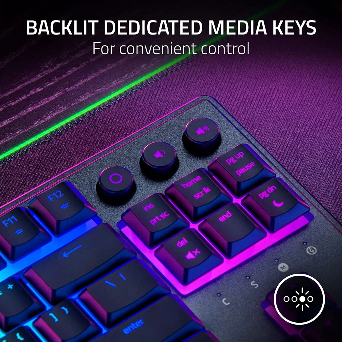 كيبورد ألعاب Razer Ornata V3 TKL منخفض الارتفاع بمفاتيح Mecha-Membrane وإضاءة RGB - Thumbnail 6