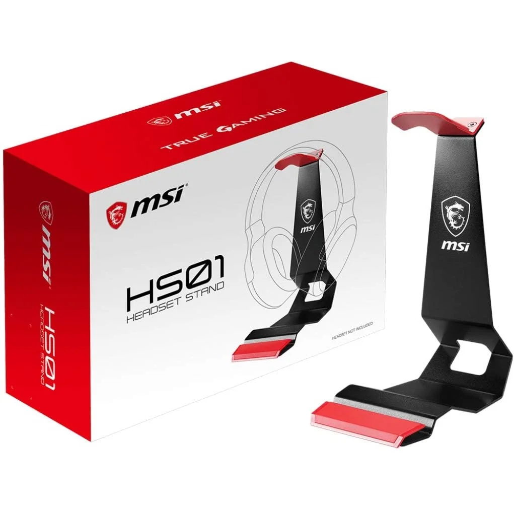 حامل سماعات MSI HS01 معدني بقاعدة مانعة للانزلاق وتنظيم للكابلات