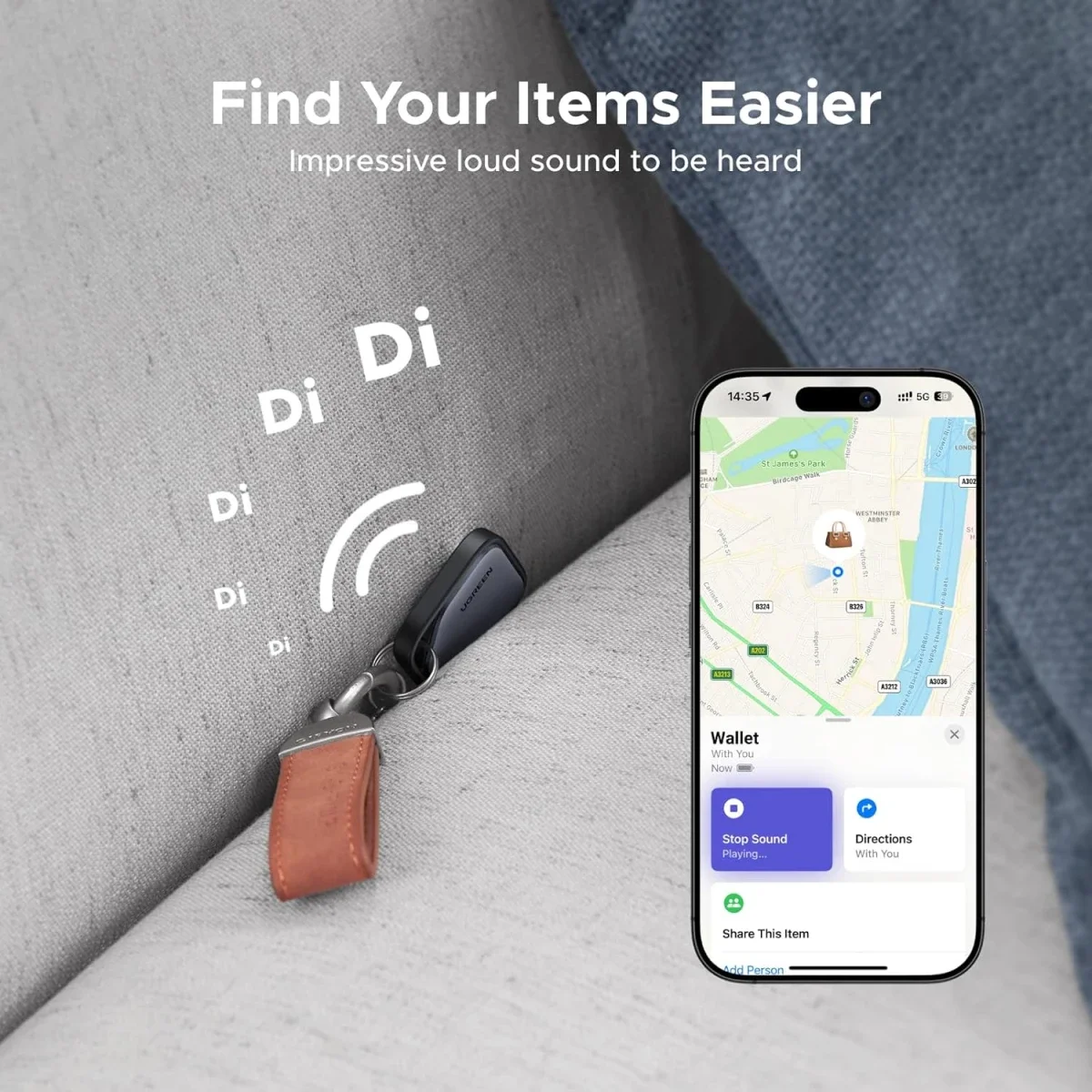 Ugreen FineTrack Air Bluetooth Tracker Tag for Apple Find My - Image 5