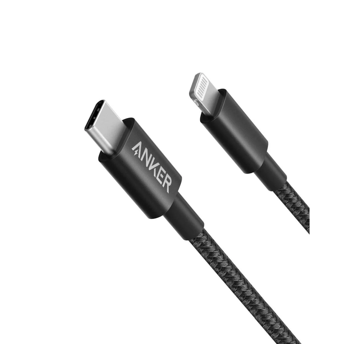 كابل Anker 322 من USB-C إلى Lightning، معتمد من Apple MFi، 6 قدم، أسود