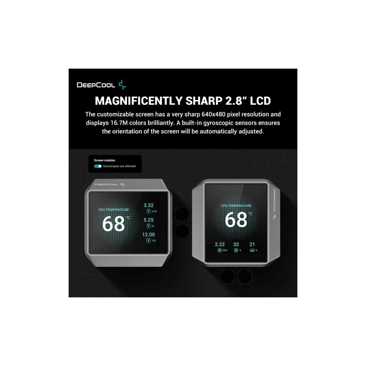 مبرد سائل DeepCool MYSTIQUE 240 LCD بحجم 240mm مع مضخة الجيل الخامس 3400RPM - Image 6