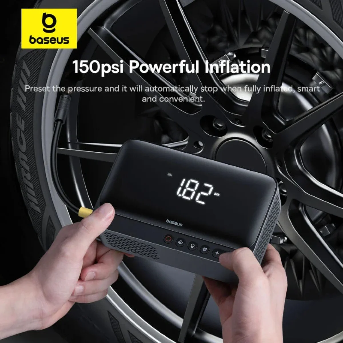 Baseus Super Energy Series 4-in-1 Car Jump Starter with Air Compressor, Power Bank & Flashlight, 6000mAh, Black - Thumbnail 7