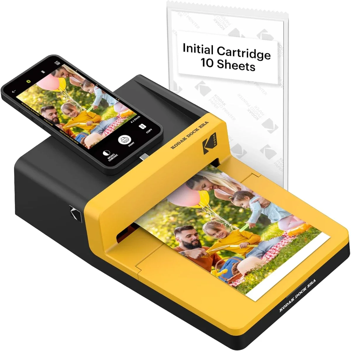 طابعة صور Kodak Dock Era D600 مقاس 10 × 15 سم بتقنية 4PASS مع بلوتوث و8 أوراق - Image 2