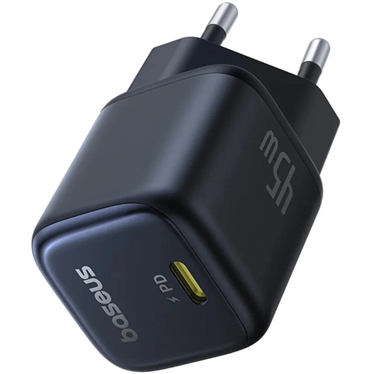 شاحن جداري Baseus PicoGo GaN6 Pro USB-C بقدرة 45 واط قابس أوروبي - أسود - Image 3