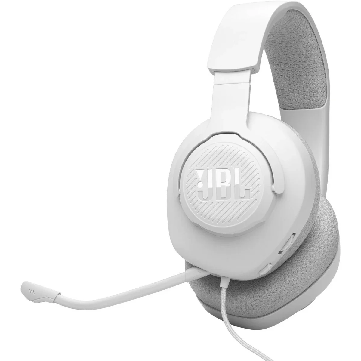 سماعة ألعاب JBL Quantum 100M2 سلكية بمحركات 40 مم وميكروفون بوم قابل للفصل، أبيض - Thumbnail 2