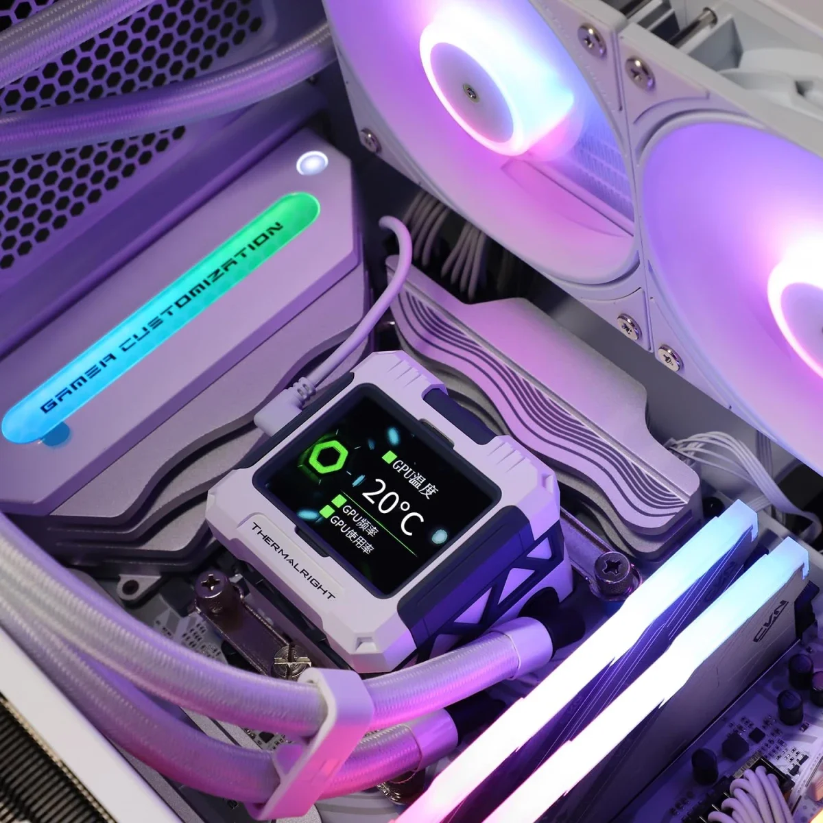 مبرد سائل للمعالج Thermalright Frozen Warframe 360 White ARGB AIO مع شاشة LCD - Image 7