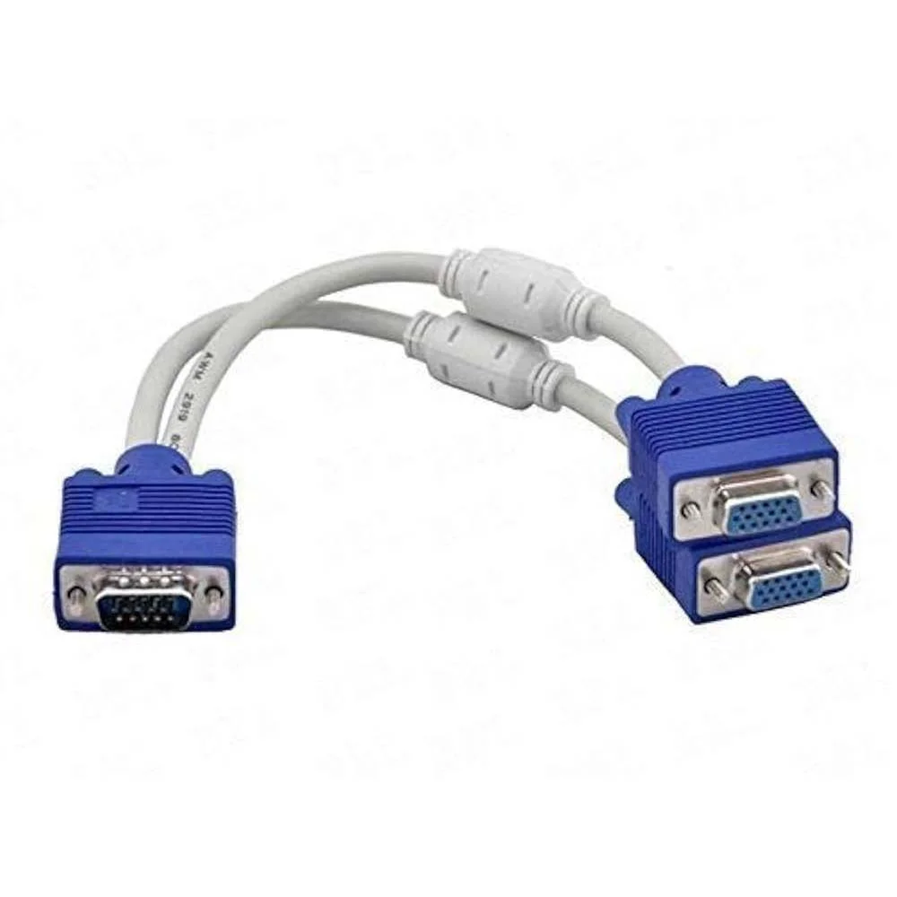 HAING HI-202-VGA VGA Splitter Cable Adapter, Male to Two VGA Female - Thumbnail 4