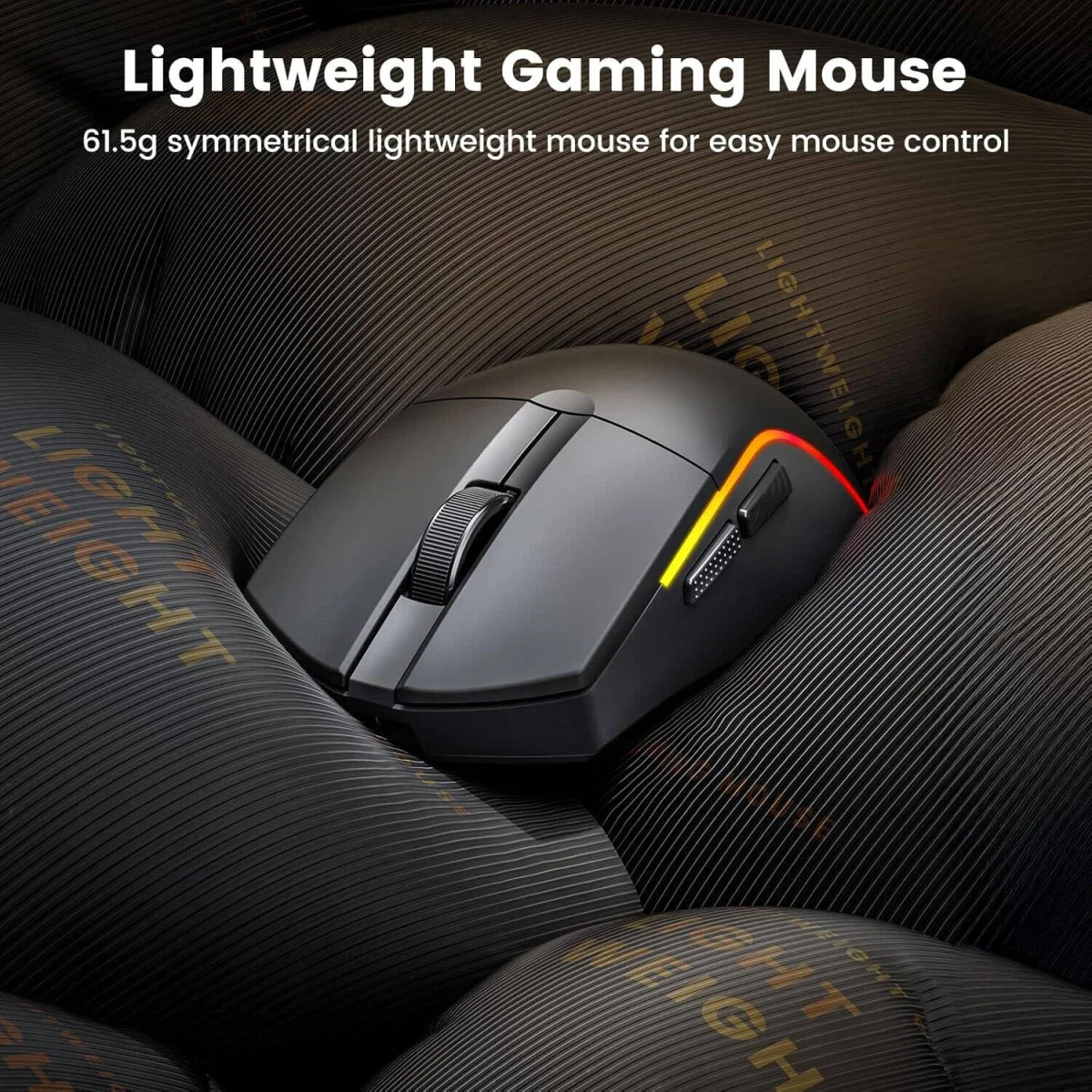 ماوس ألعاب Redragon Deicide M816 Pro لاسلكي ثلاثي الوضع، 26000 DPI، 61g، أسود - Thumbnail 6