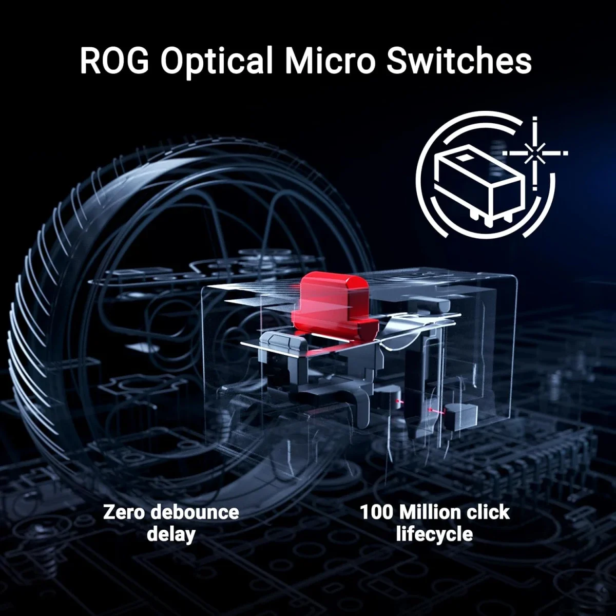 ماوس ألعاب Asus ROG Keris II Ace فائق الخفة 54 غرام بتصميم مريح وبدقة 42,000 DPI، أبيض - Thumbnail 6