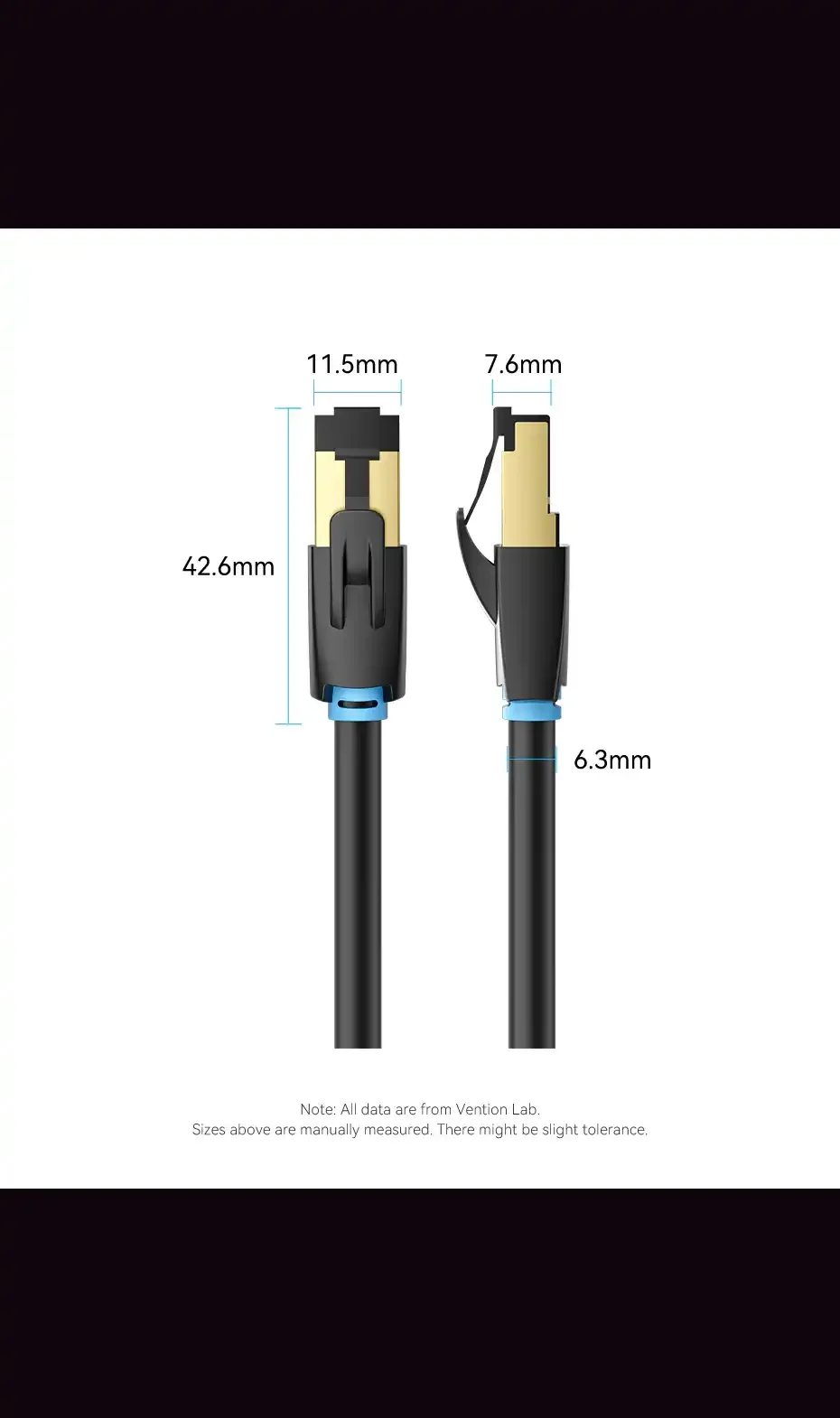 Vention IKABF Cat.8 SSTP Ethernet Patch Cable 1m – Black - Thumbnail 22