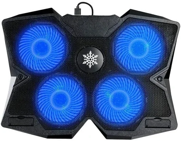 S400 Laptop Cooling Pad with 4 Fans Blue Light Up to 17 Inches - Image 1