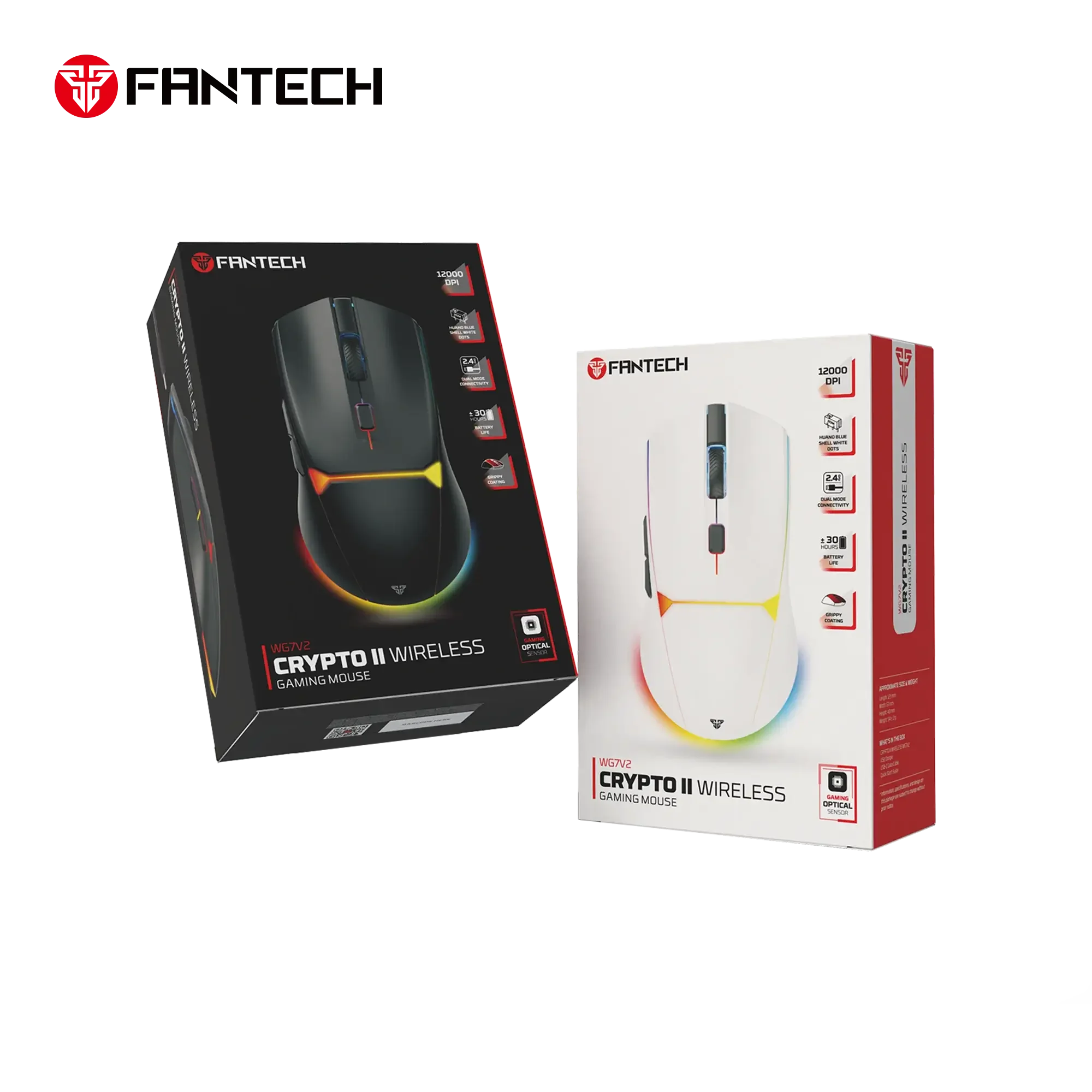 ماوس ألعاب لاسلكي Fantech WG7V2 Crypto II أسود - Image 5
