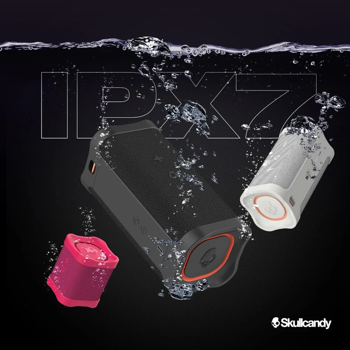 مكبر صوت Skullcandy Terrain Mini لاسلكي بتقنية Bluetooth ومقاومة للماء IPX7 وبطارية 14 ساعة - أسود - Thumbnail 6