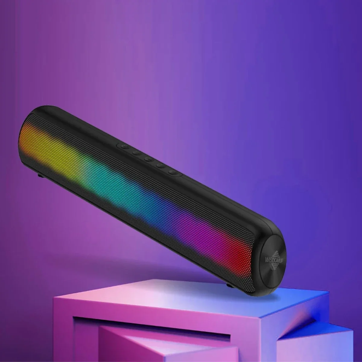 GO-DES GD-SP90 RGB LED Wireless Speaker with Bluetooth, TF Card & 3.5mm AUX - Black - Image 2