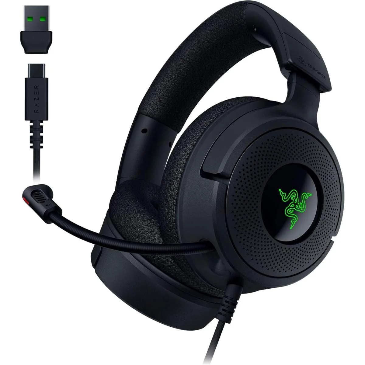 سماعة رأس ألعاب Razer Kraken V4 X سلكية بإضاءة Chroma RGB وصوت محيطي 7.1 - Image 2
