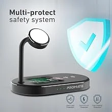 قاعدة شحن لاسلكي 3 في 1 Promate WavePower بقدرة Qi 15 واط ومنفذ USB-A 24 واط - Thumbnail 12