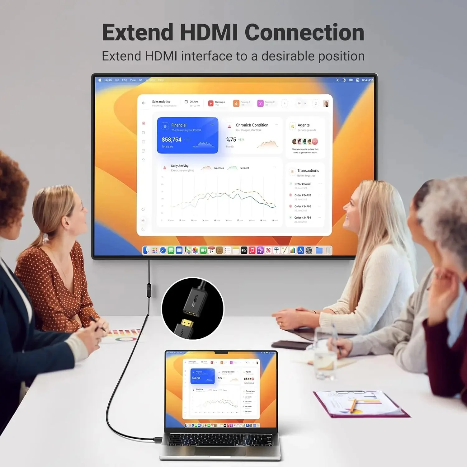 Ugreen 10141 HDMI 2.0 Male to Female Extension Cable 4K 60Hz 1m - Image 5