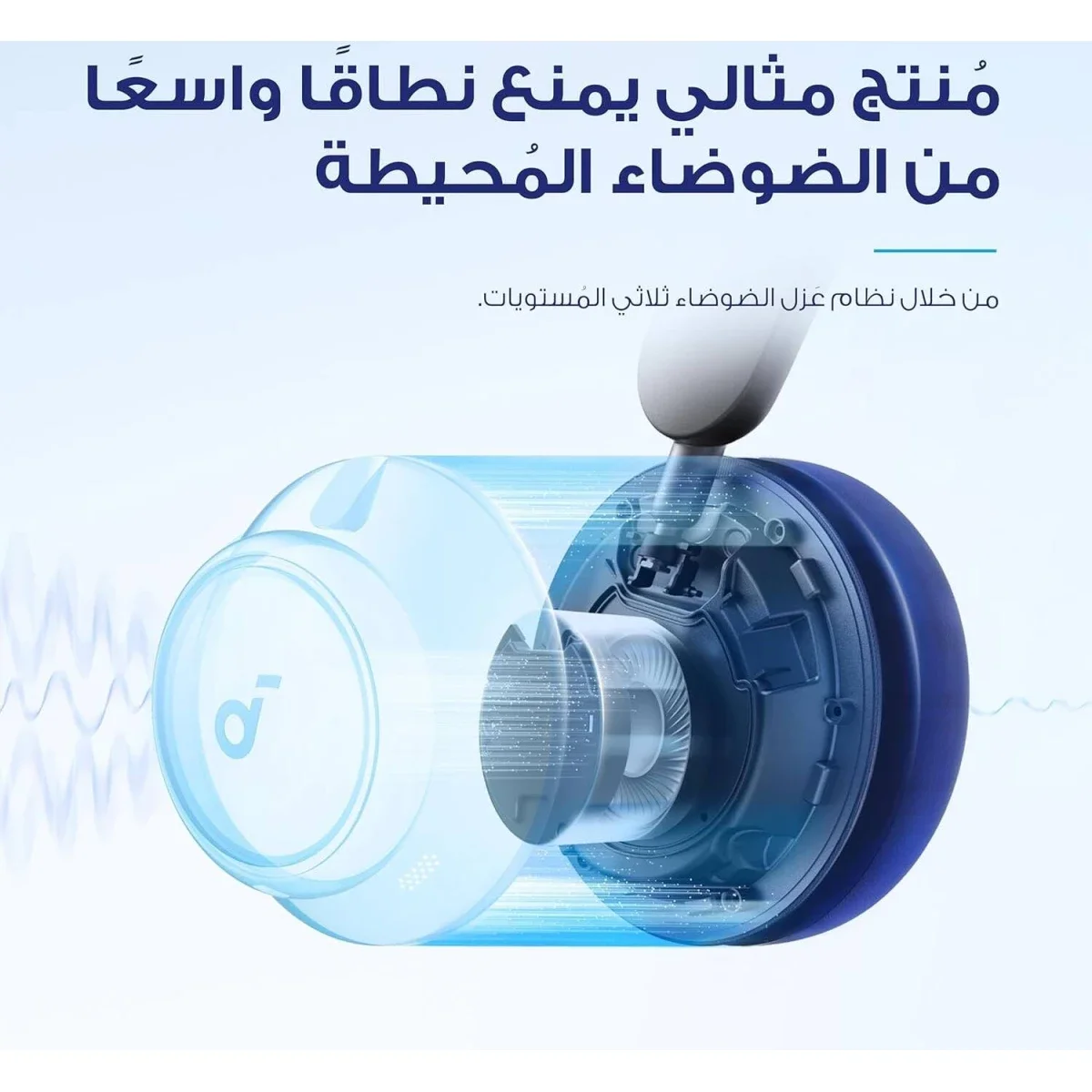 سماعات Anker Soundcore Space Q45 بعزل ضوضاء تكيفي ANC، تشغيل 50 ساعة، أبيض - Thumbnail 5