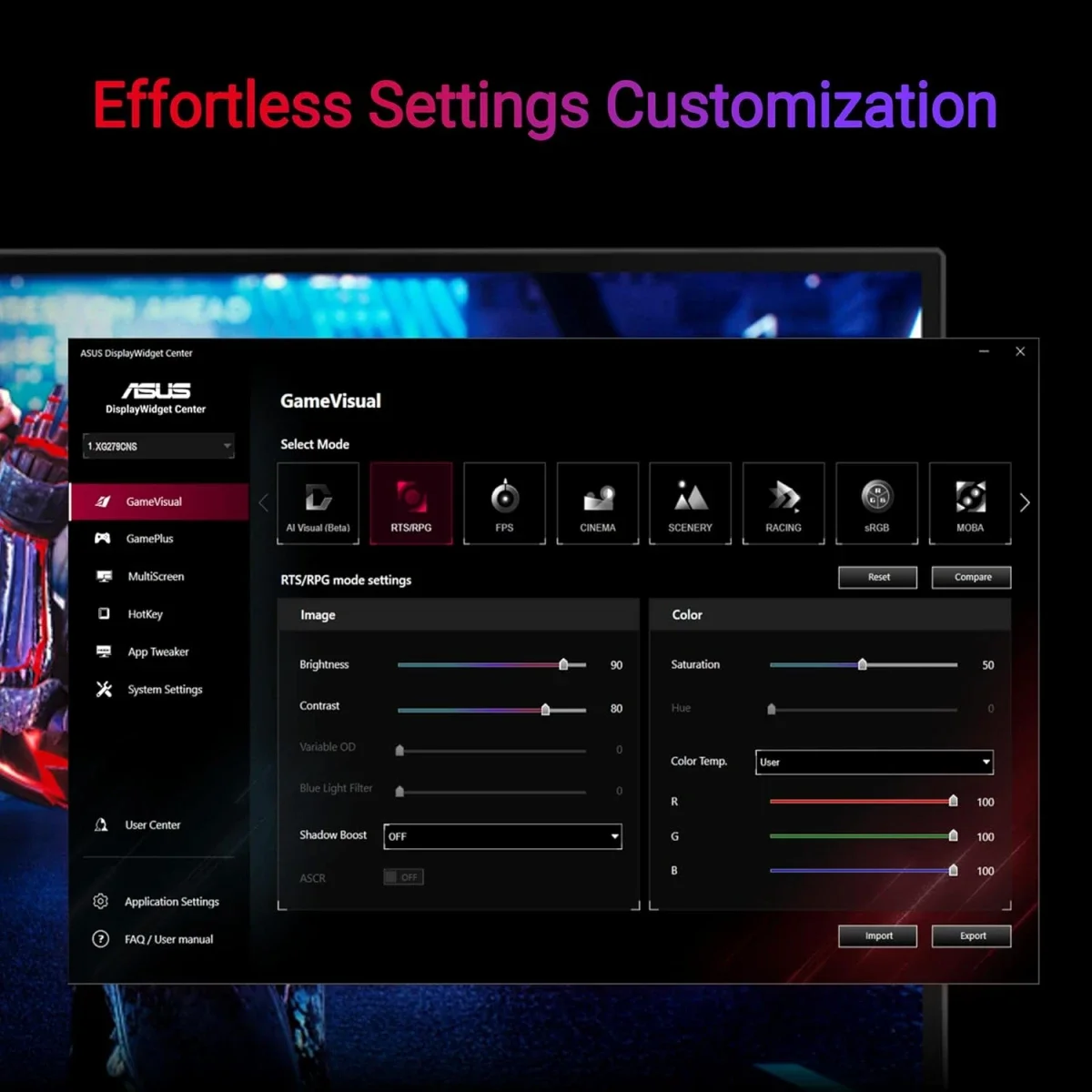 Asus ROG Strix XG279CNS 27-Inch Fast IPS FHD Gaming Monitor, 380Hz, 0.3ms, HDR400 - Thumbnail 7