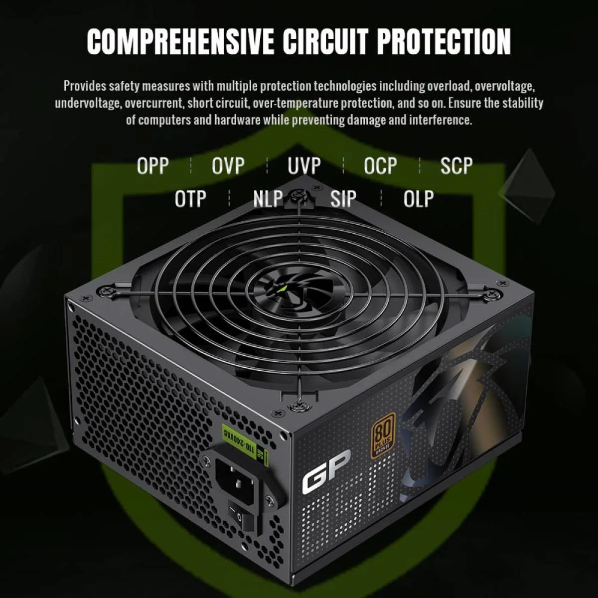 GameMax GP-850B 850W 80 PLUS Bronze ATX 3.1 Power Supply, Active PFC, 140mm Ultra-Silent Fan - Thumbnail 2