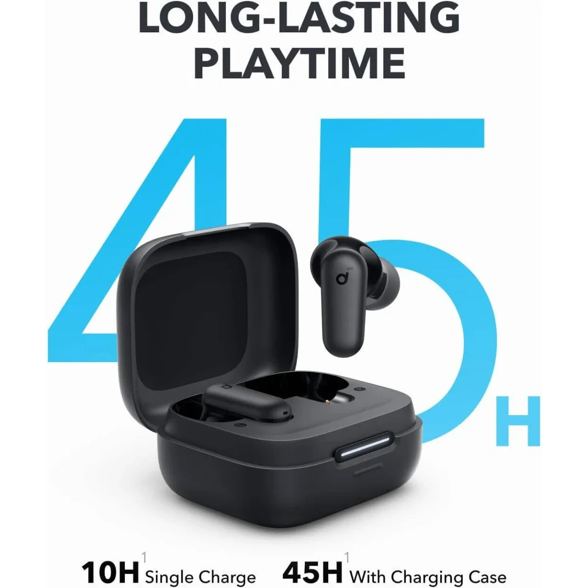 سماعات Anker Soundcore R50i NC لاسلكية، إلغاء ضوضاء، تشغيل 45 ساعة، Bluetooth 5.4، أسود - Thumbnail 4