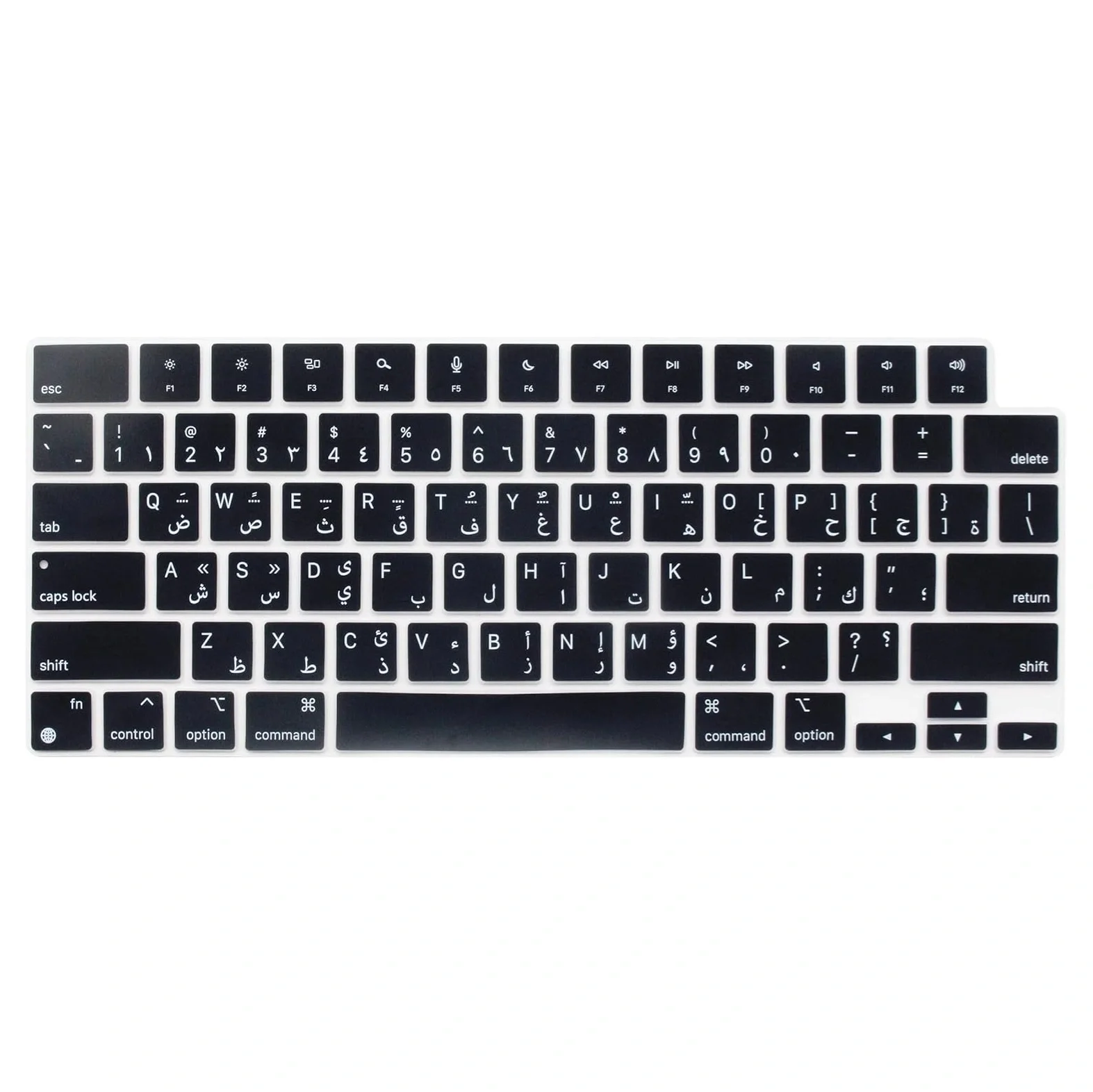 غطاء لوحة مفاتيح عربي Apple MacBook سيليكون للموديلات A2442 A2779 A2941 A2485 A2780 A2681 M2 M3 M4 - Image 1