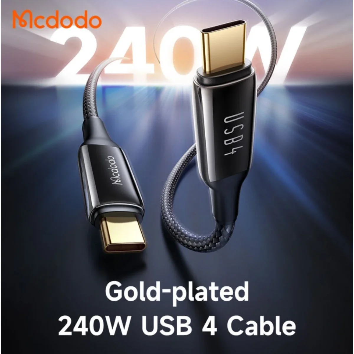 Mcdodo CA-2990 Thunderbolt 4 USB-C to USB-C Cable, 240W 5A, USB 4.0, 1.2m - Thumbnail 3