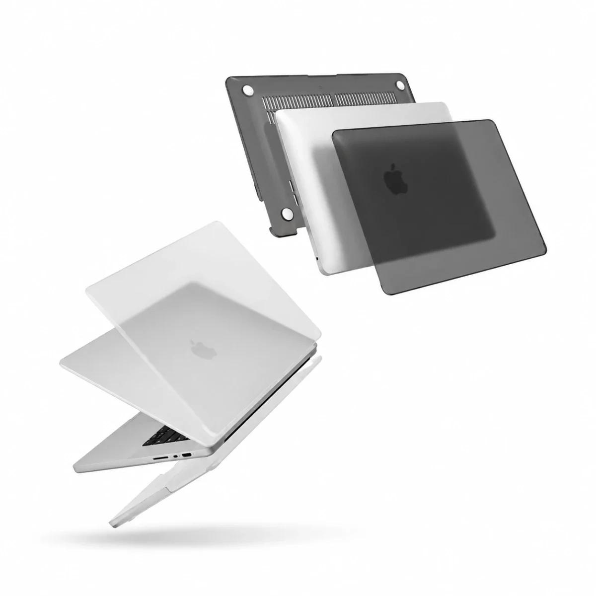 غطاء حماية لابتوب Coteci MB-086-TB بتصميم مطفي لجهاز MacBook Neo 13 إنش، أسود شفاف - Thumbnail 3