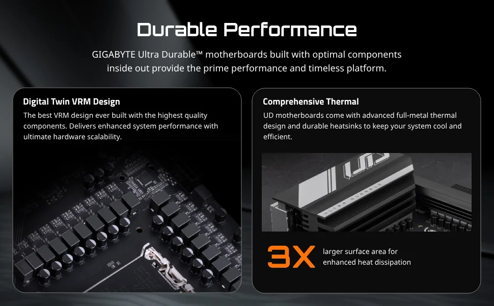 لوحة أم GIGABYTE Z890-UD-WIFI6E ATX لمعالجات Intel Core Ultra، LGA 1851، DDR5، 3 منافذ M.2، PCIe 5.0 - Thumbnail 8