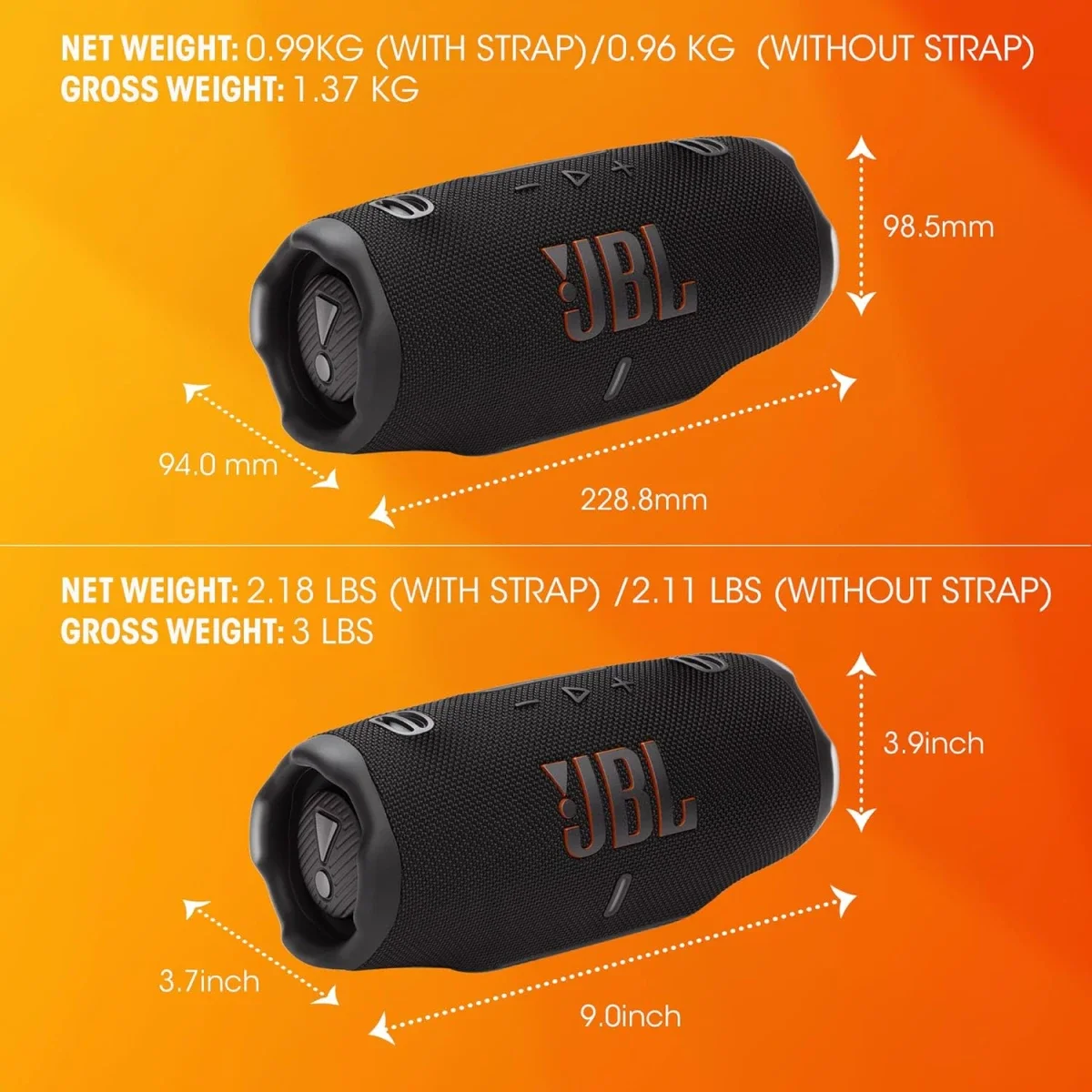 سماعة JBL Charge 6 بلوتوث محمولة مقاومة للماء مع AI Sound Boost ووقت تشغيل 28 ساعة - Squad - Thumbnail 6