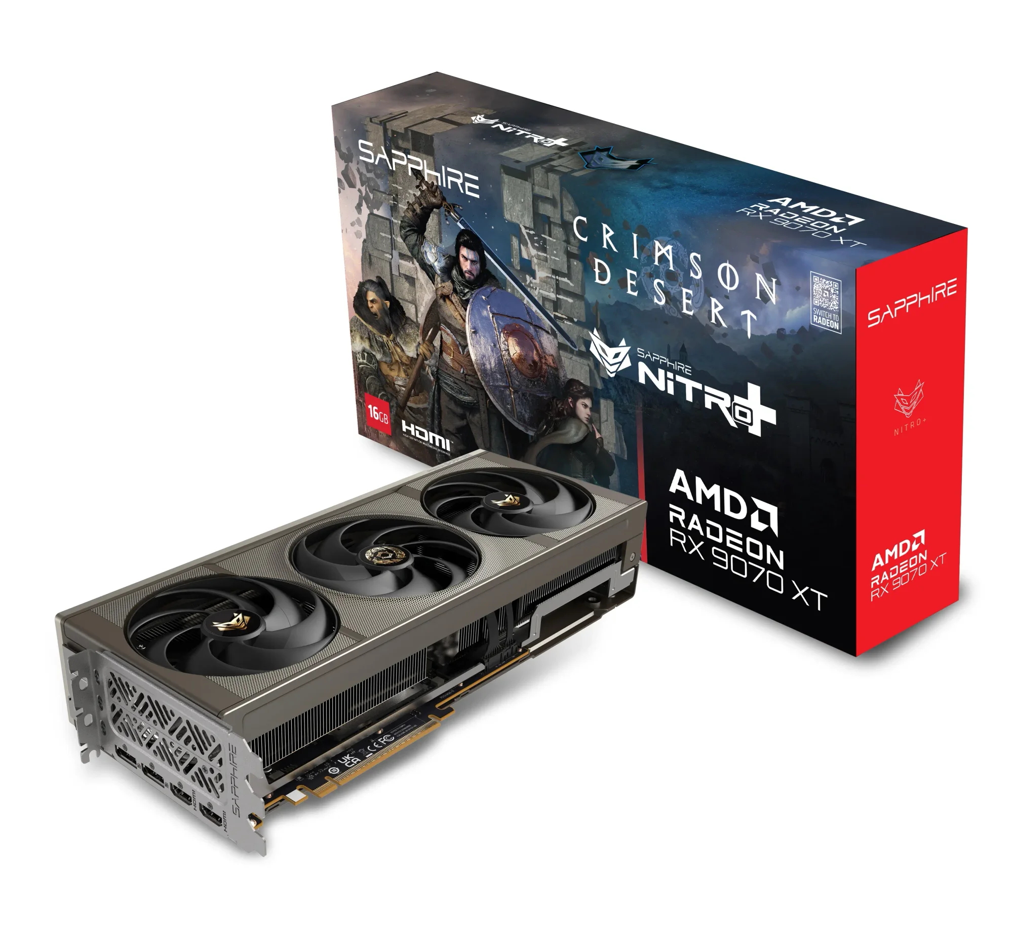 كرت شاشه SAPPHIRE NITRO+ Radeon RX 9070 XT Gaming OC Crimson Desert Edition 16GB GDDR6