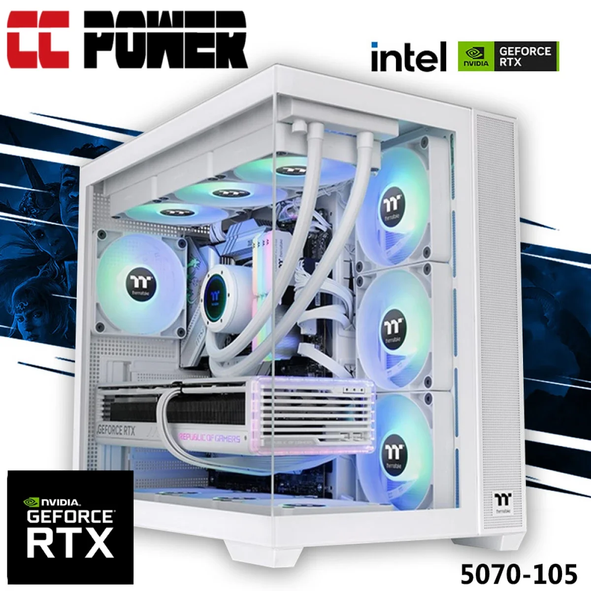 City Center Computers Power 5070-105 Gaming PC Intel Core i9-14900KF RTX 5070 32GB RAM 1TB SSD Liquid Cooling