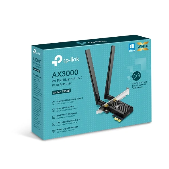 TP-LINK Archer TX55E AX3000 Wi-Fi 6 Bluetooth 5.2 PCIe Adapter - Thumbnail 3