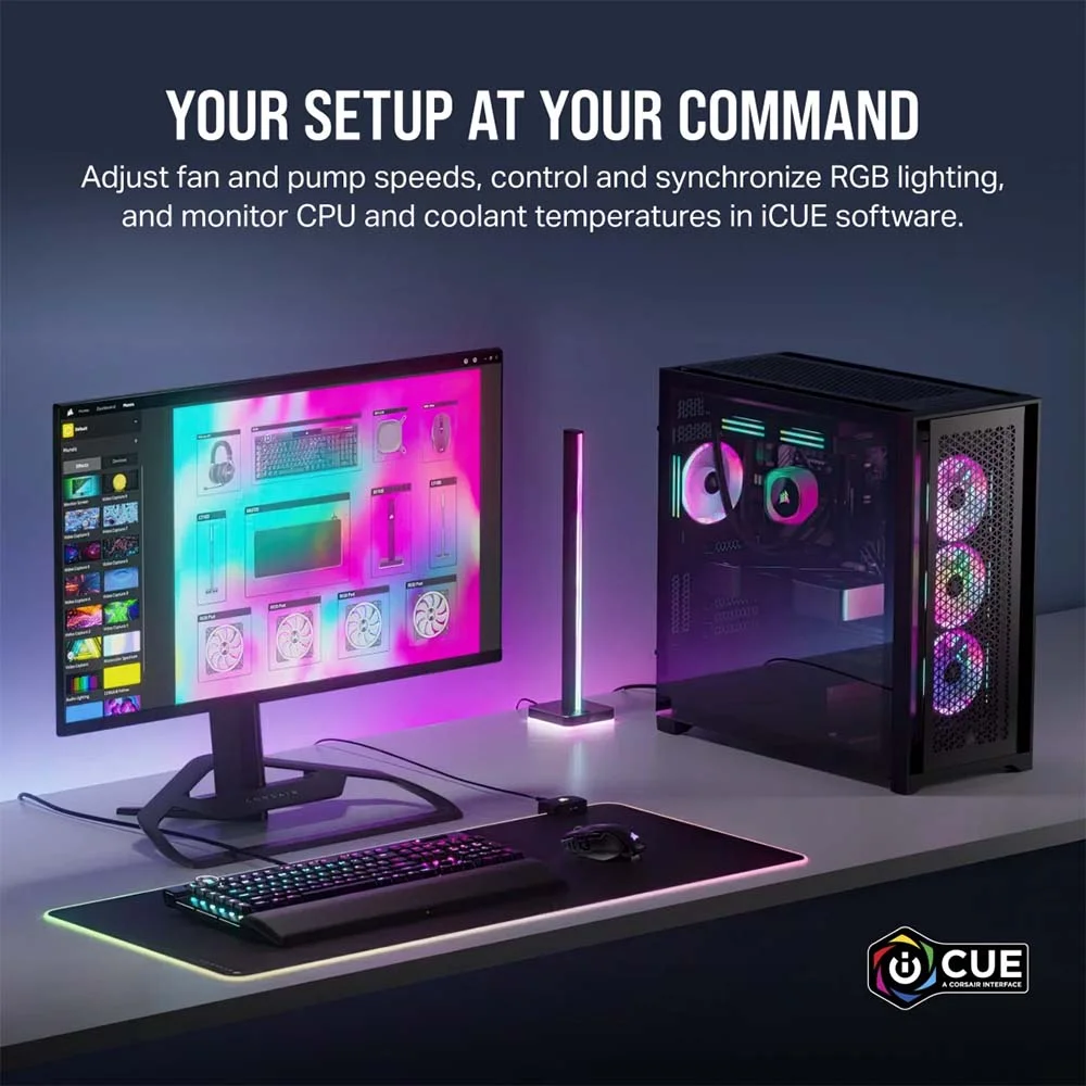 مبرد معالج مائي Corsair iCUE LINK H100i RGB مقاس 240 ملم أبيض CW-9061005-WW - Image 16