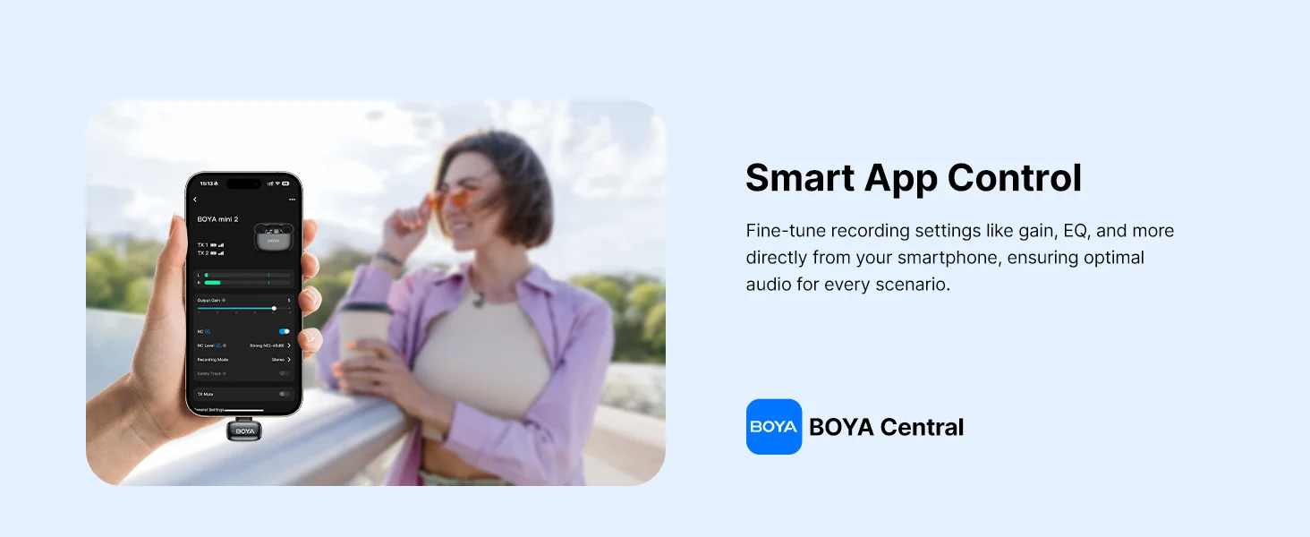Boya mini 2-02 Type-C Wireless Lavalier Microphones for iPhone 15/16/17 & Android, Silver - Thumbnail 19
