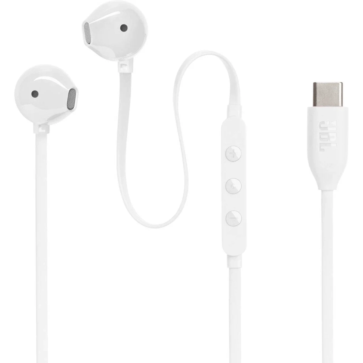 سماعات أذن JBL Tune 305C USB-C سلكية عالية الدقة، مشغل 12.5 مم، أبيض