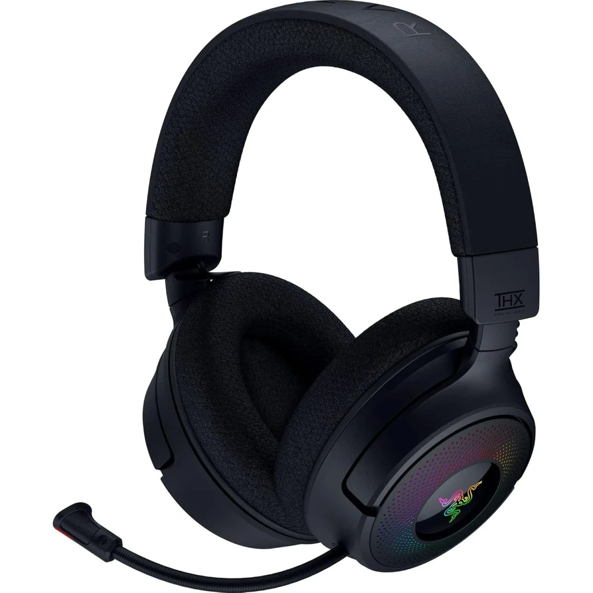سماعة ألعاب Razer Kraken V4 لاسلكية مع Bluetooth وUSB، مشغلات 40 مم وإضاءة RGB بـ9 مناطق - أسود - Thumbnail 9