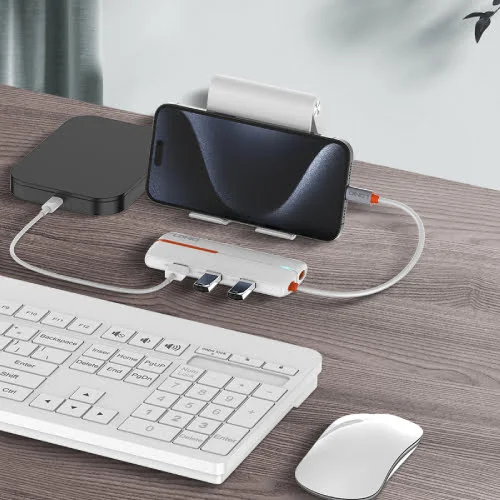 محطة توصيل LDNIO DS-25U USB-C متعددة المنافذ 5 في 1 - Thumbnail 5