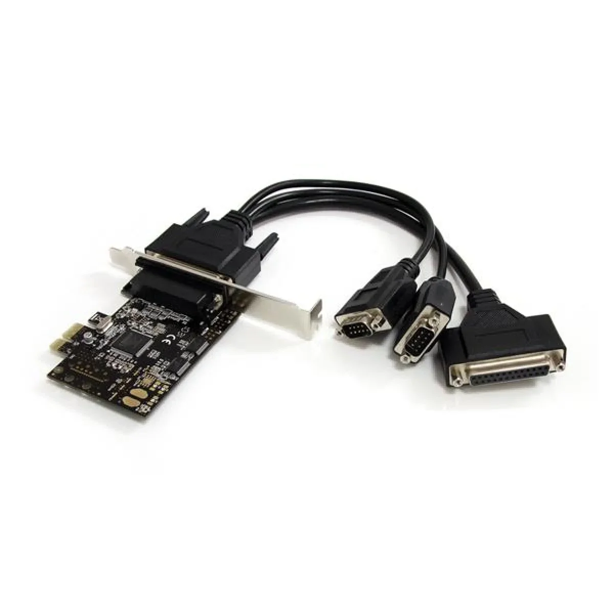 بطاقة PCIe بمنفذي تسلسلي ومنفذ متوازي واحد