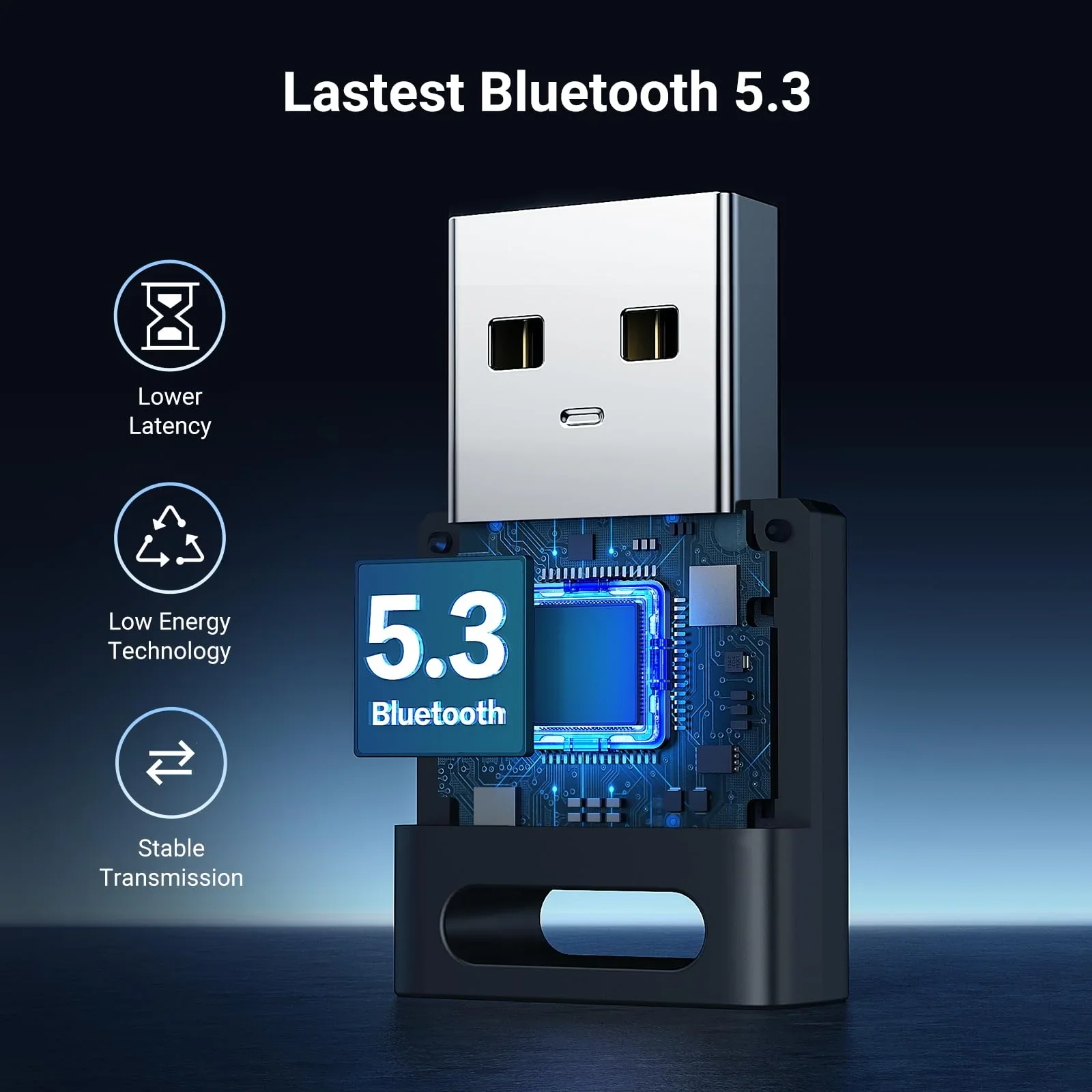 محول بلوتوث Ugreen 35995 USB إصدار 5.3 للكمبيوتر - Thumbnail 4