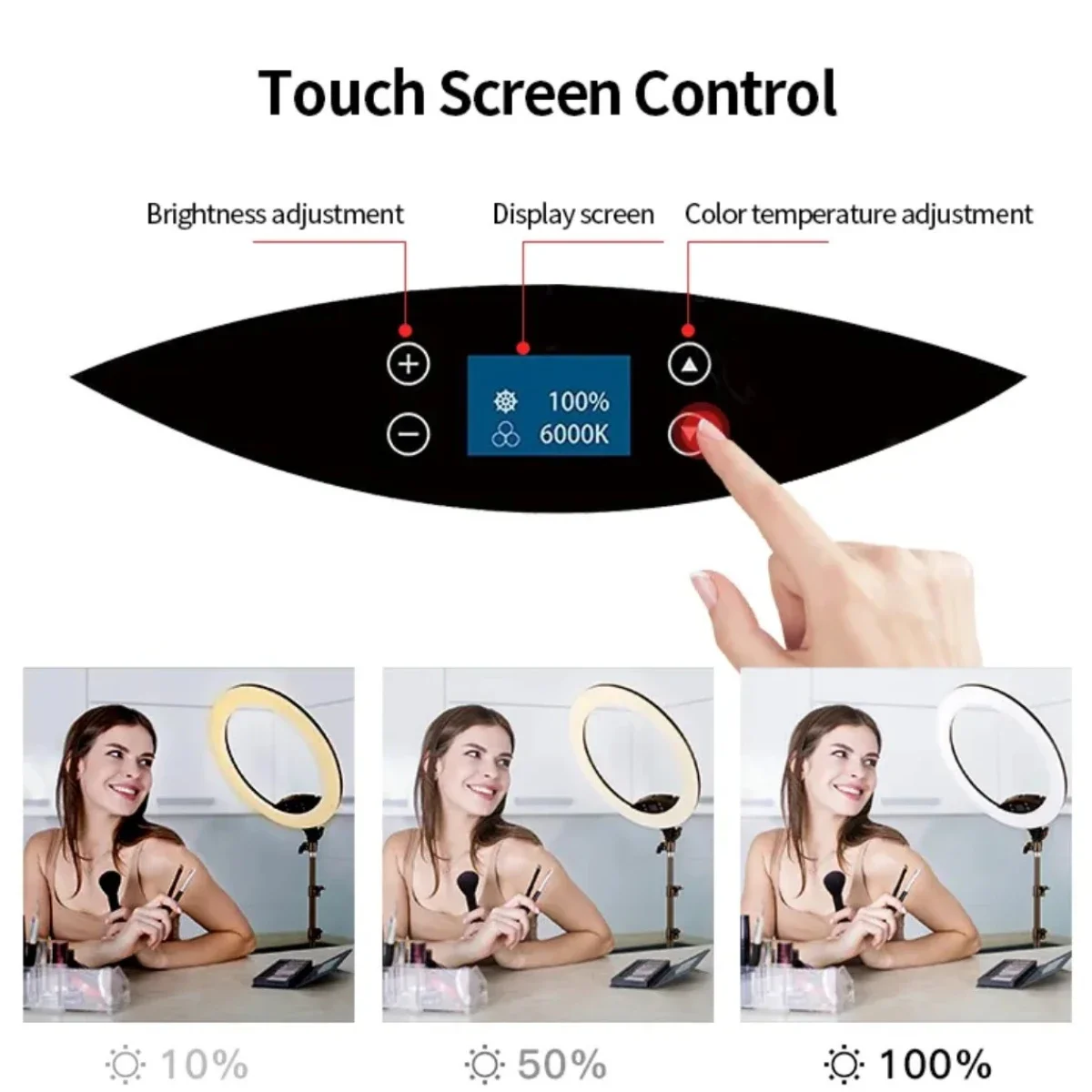 Jmary FM-19RS 19-Inch 60W LED Selfie Ring Light with LCD Touch Screen - Image 4