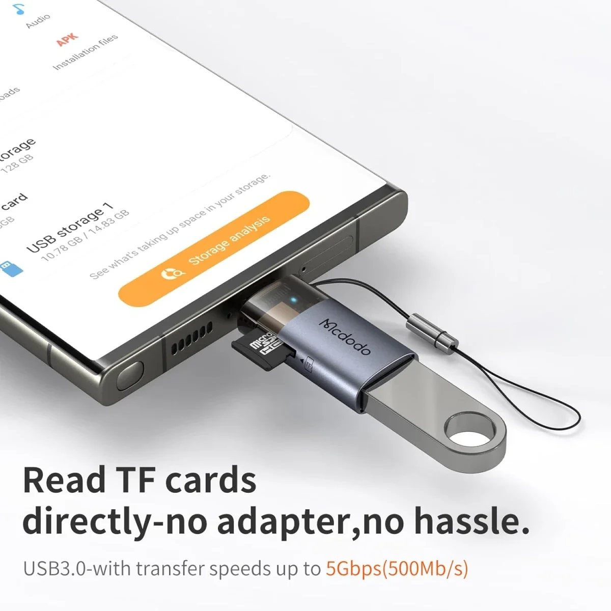 Mcdodo USB to USB-C OTG Adapter with Micro SD TF Card Reader - Thumbnail 3